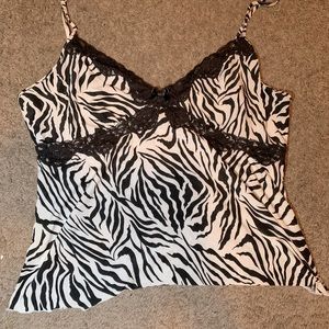 2000s zebra cami top